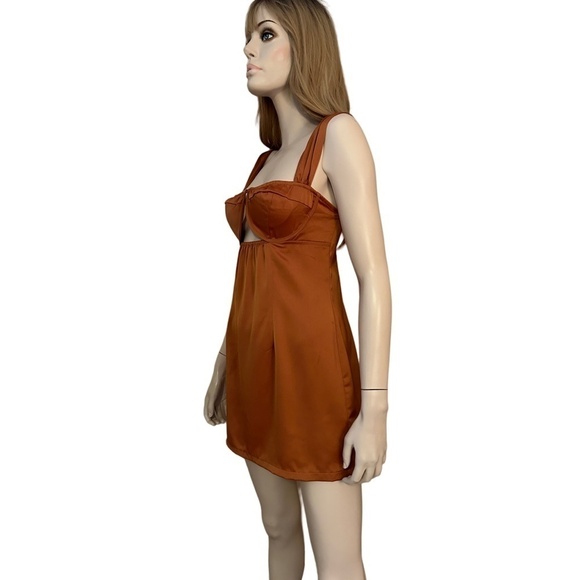 PLT Dress Satin Sexy Bodycon Cut Out Underwire Bra Special Occasion Club Wear - Picture 6 of 16